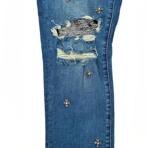 Blank NYC Embellished Girlfriend Crop Jeans - Picture 3 of 8